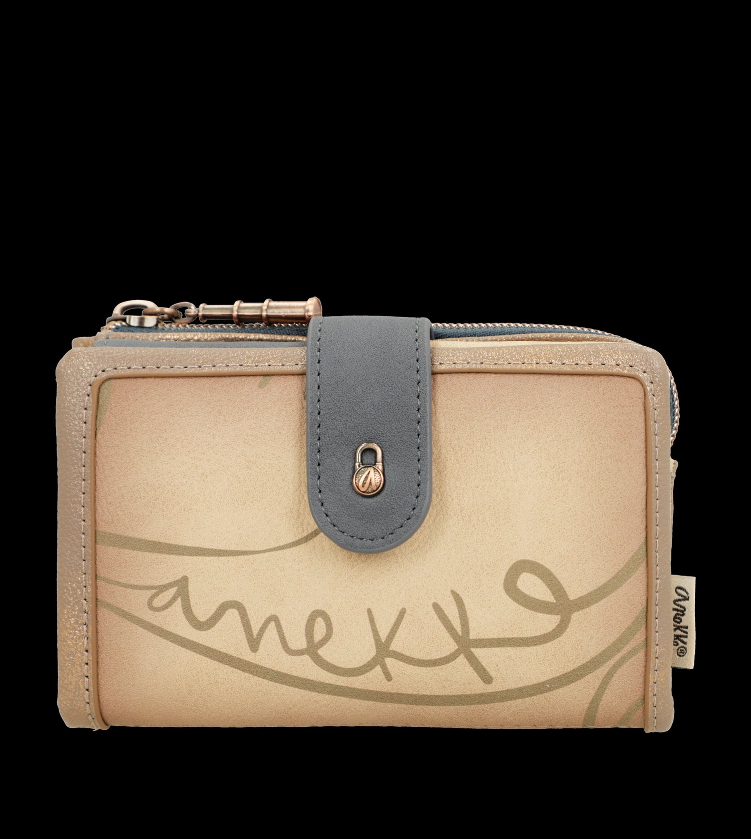 Portafoglio Anekke compatto ed elegante con doppia zip