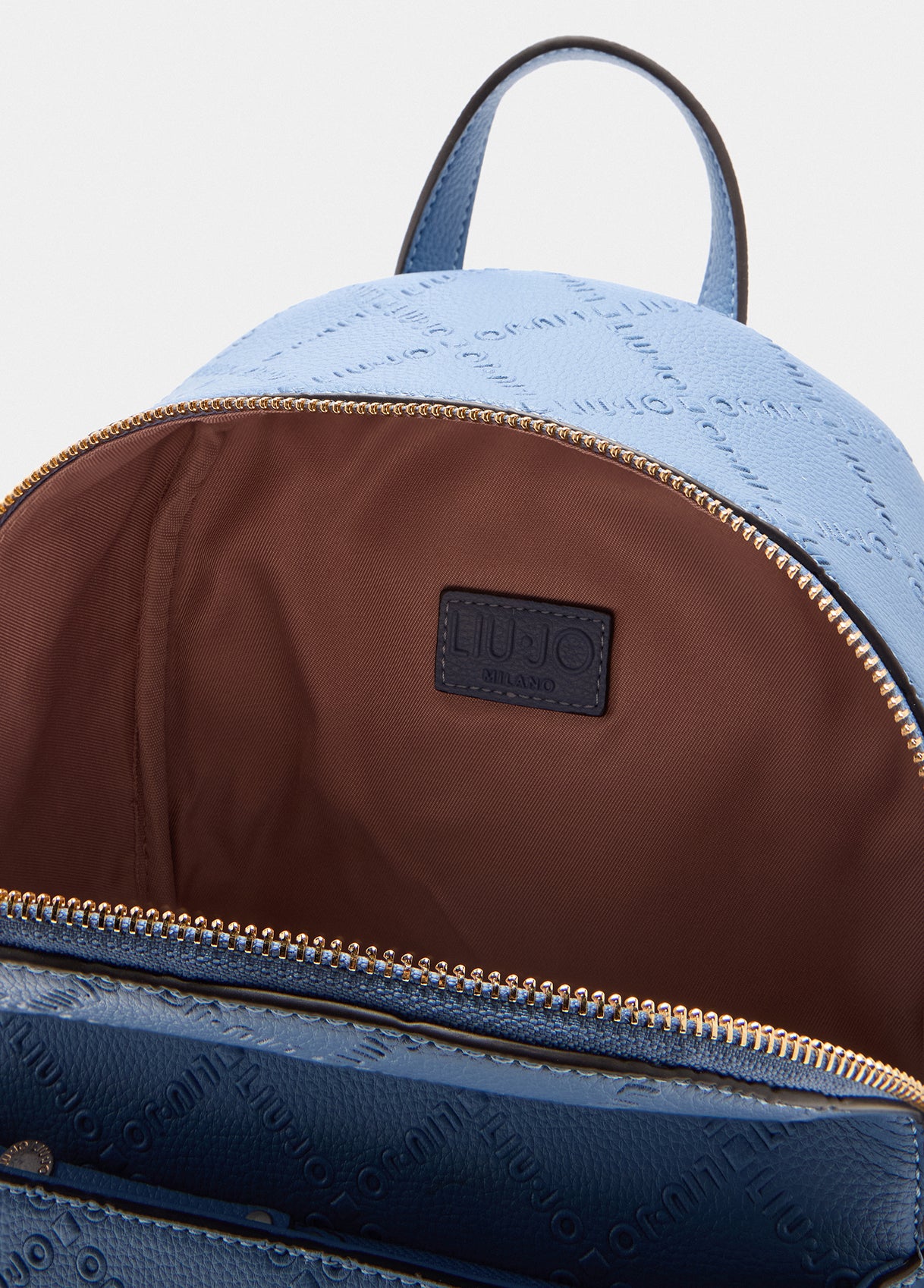 Zaino Liu Jo compatto con logo in rilievo e tasche laterali
