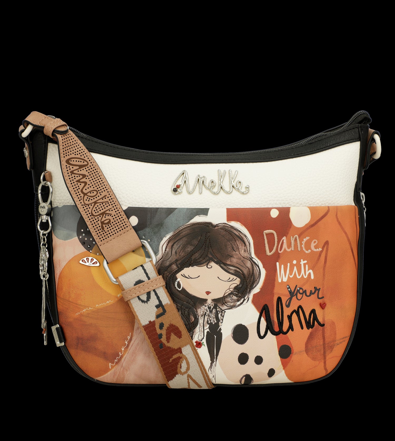 Borsa a tracolla Anekke con design artistico e dettagli unici