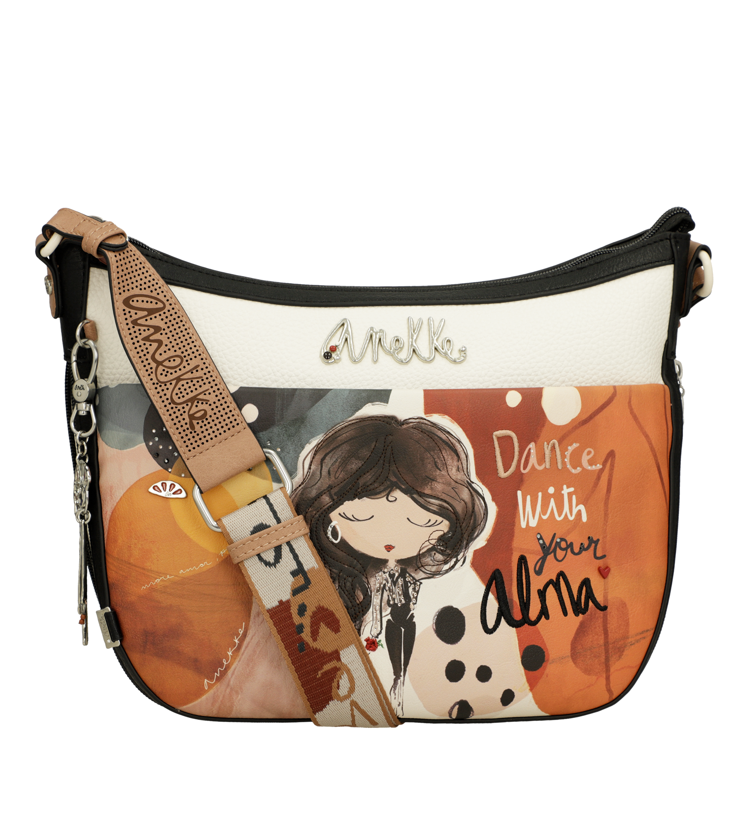 Borsa a tracolla Anekke con design artistico e dettagli unici Arancione TU | Giò Fashion