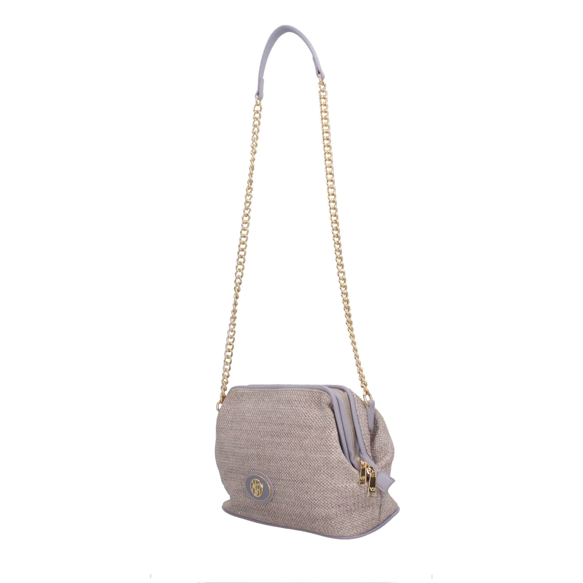 Borsa donna YNot pochette con tracolla in catena e dettagli in ecopelle