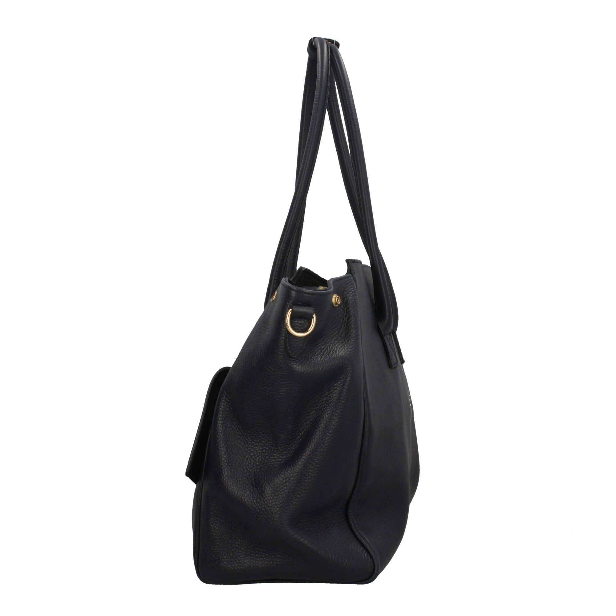 Borsa Made in Italy in vera pelle a spalla con design strutturato