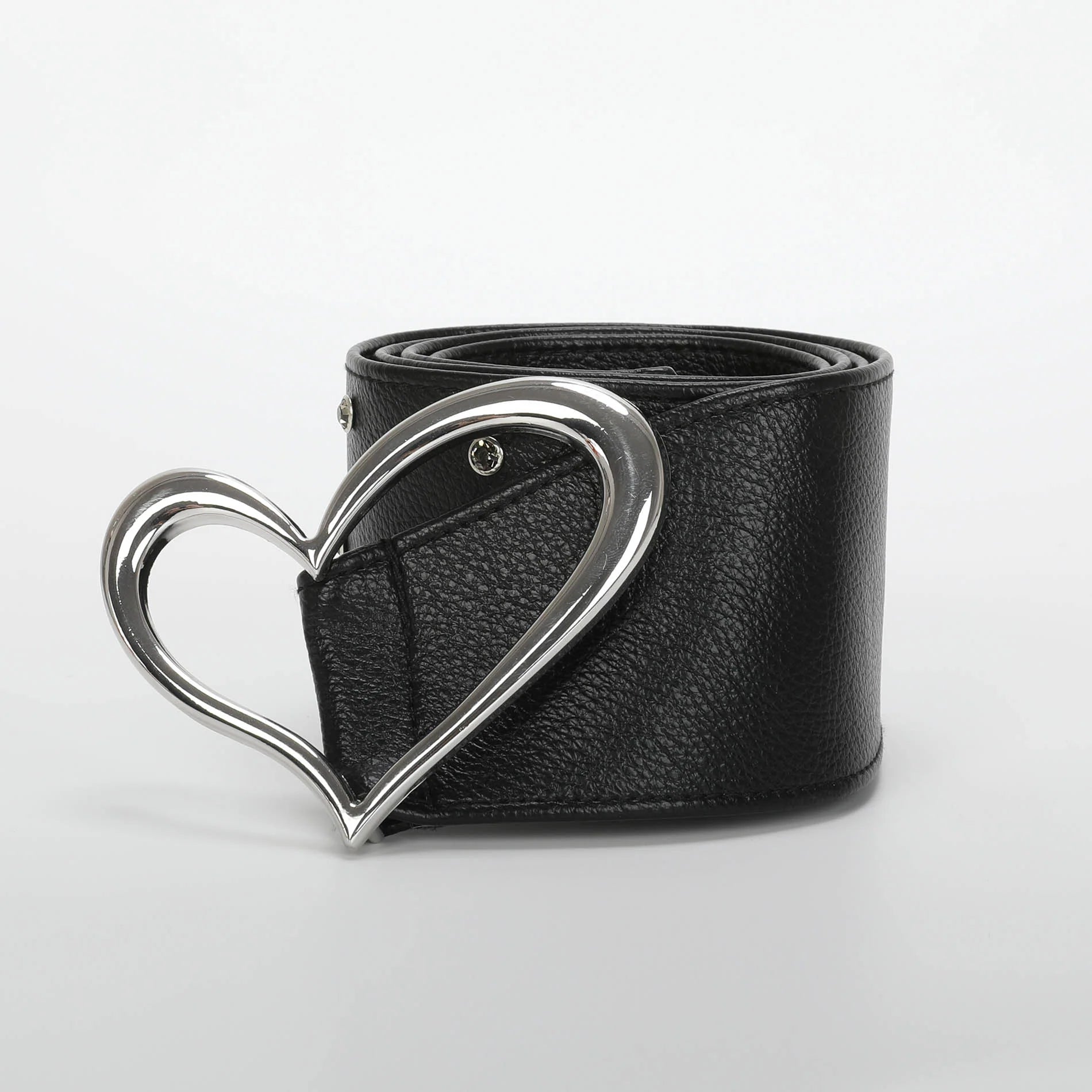 Cintura Mimi Mua con fibia a forma di cuore Nero TU | Giò Fashion