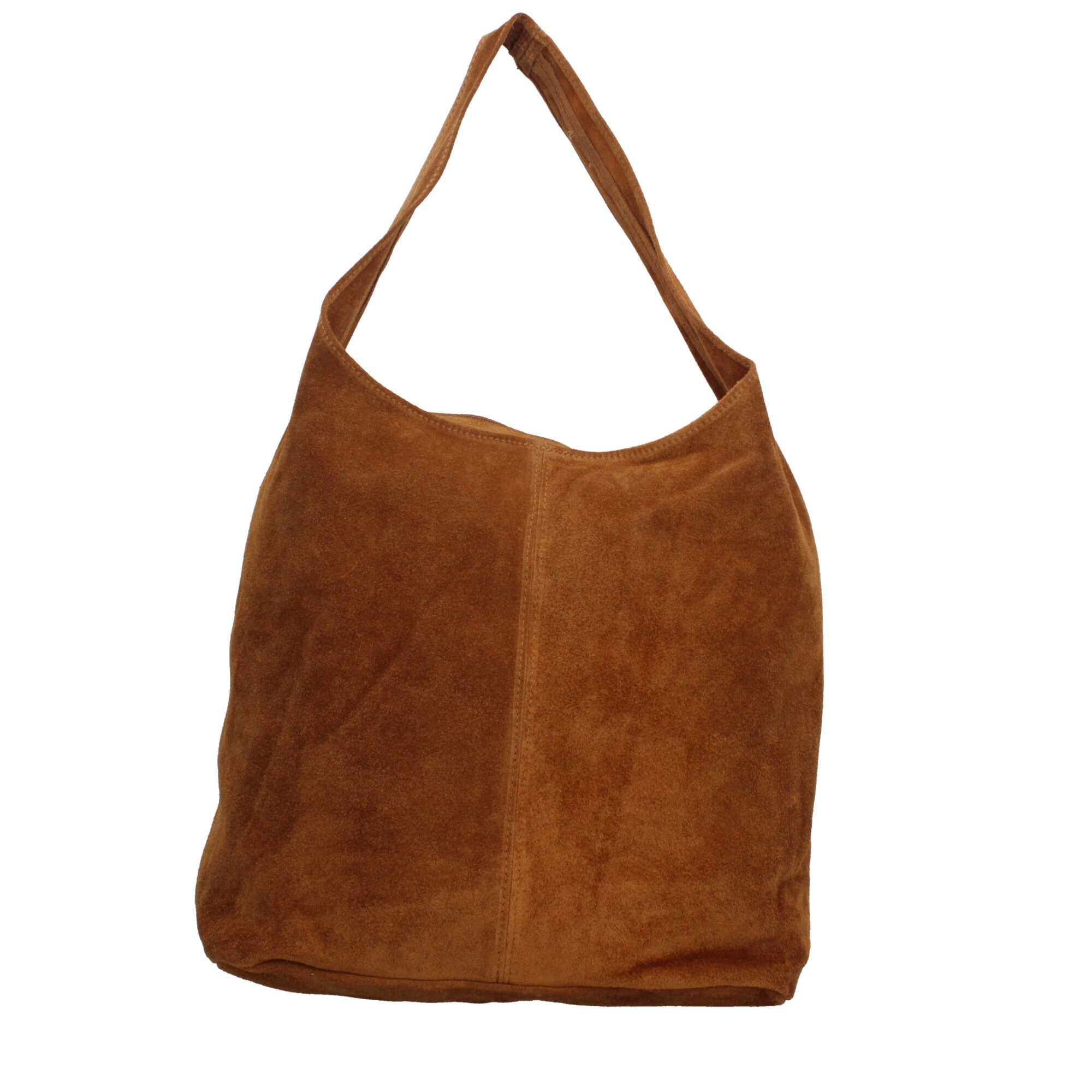 Borsa a spalla in camoscio Made in Italy dal design contemporaneo