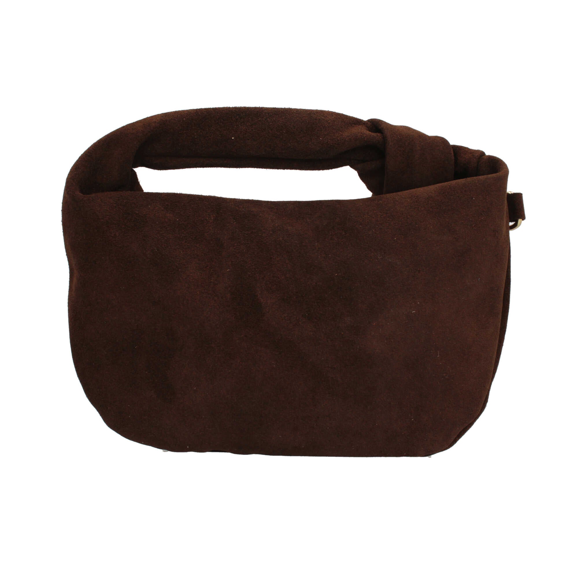 Borsa hobo in vera pelle scamosciata Made in Italy Marrone TU | Giò Fashion