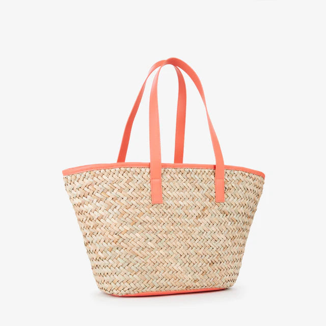 Borsa shopping Valentino in paglia con logo frontale