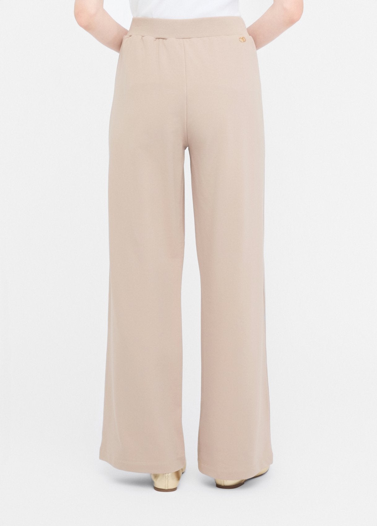 Pantaloni ampi Liu Jo in tessuto fluido Beige L | Giò Fashion