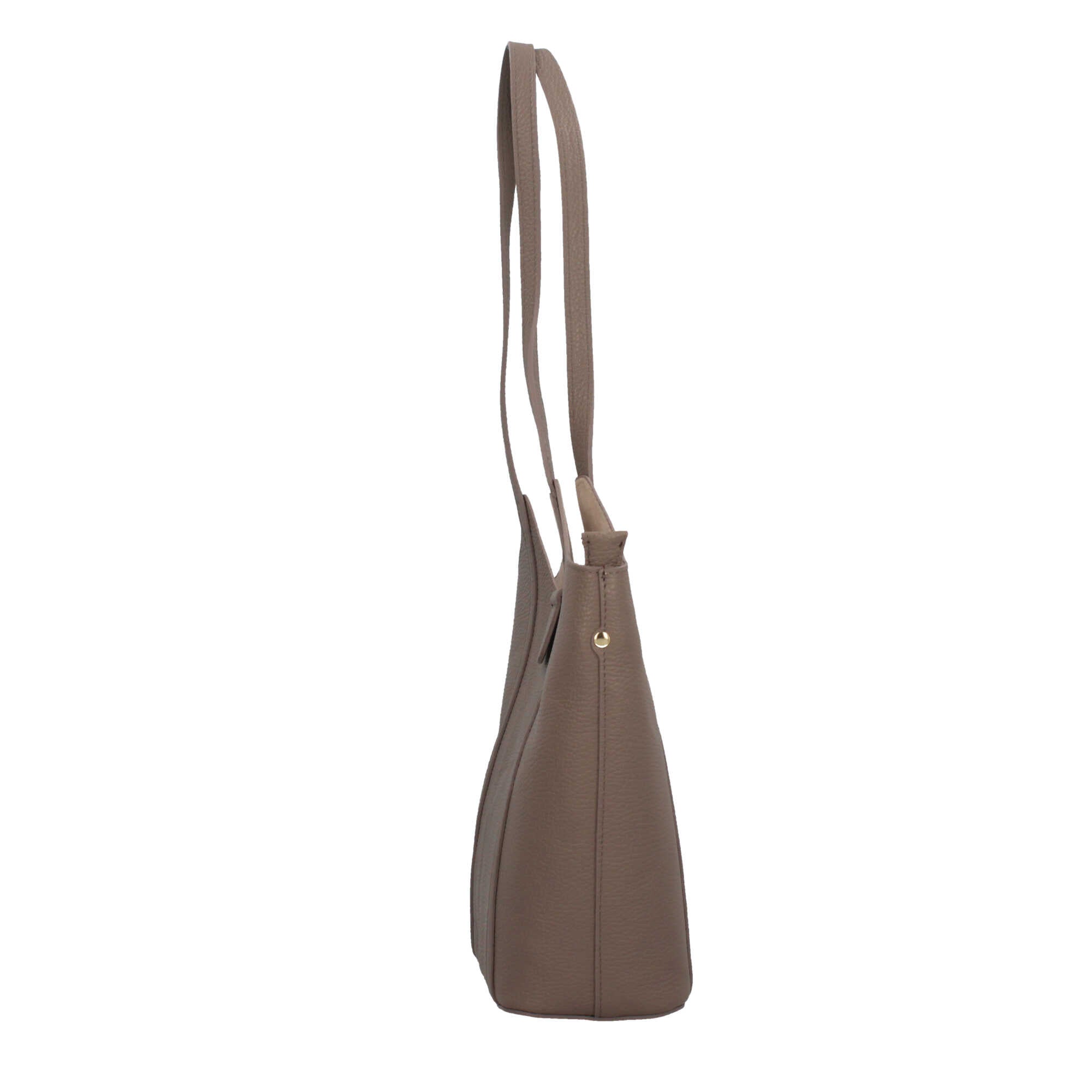Borsa Made in Italy a spalla in vera pelle con linea affusolata