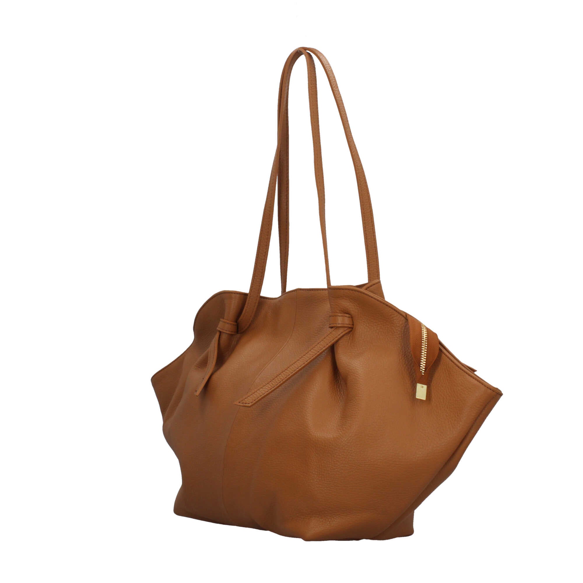 Borsa Made in Italy morbida in vera pelle con doppio manico