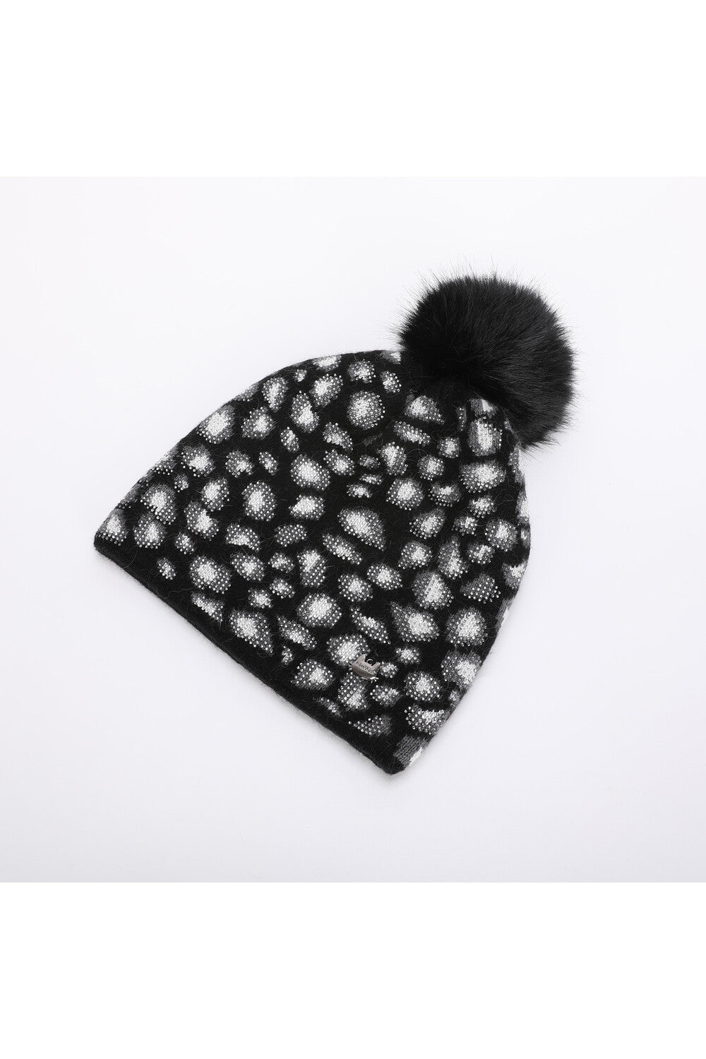 Cappello donna Mimi Mua con pon pon e fantasia maculata NERO TU | Giò Fashion