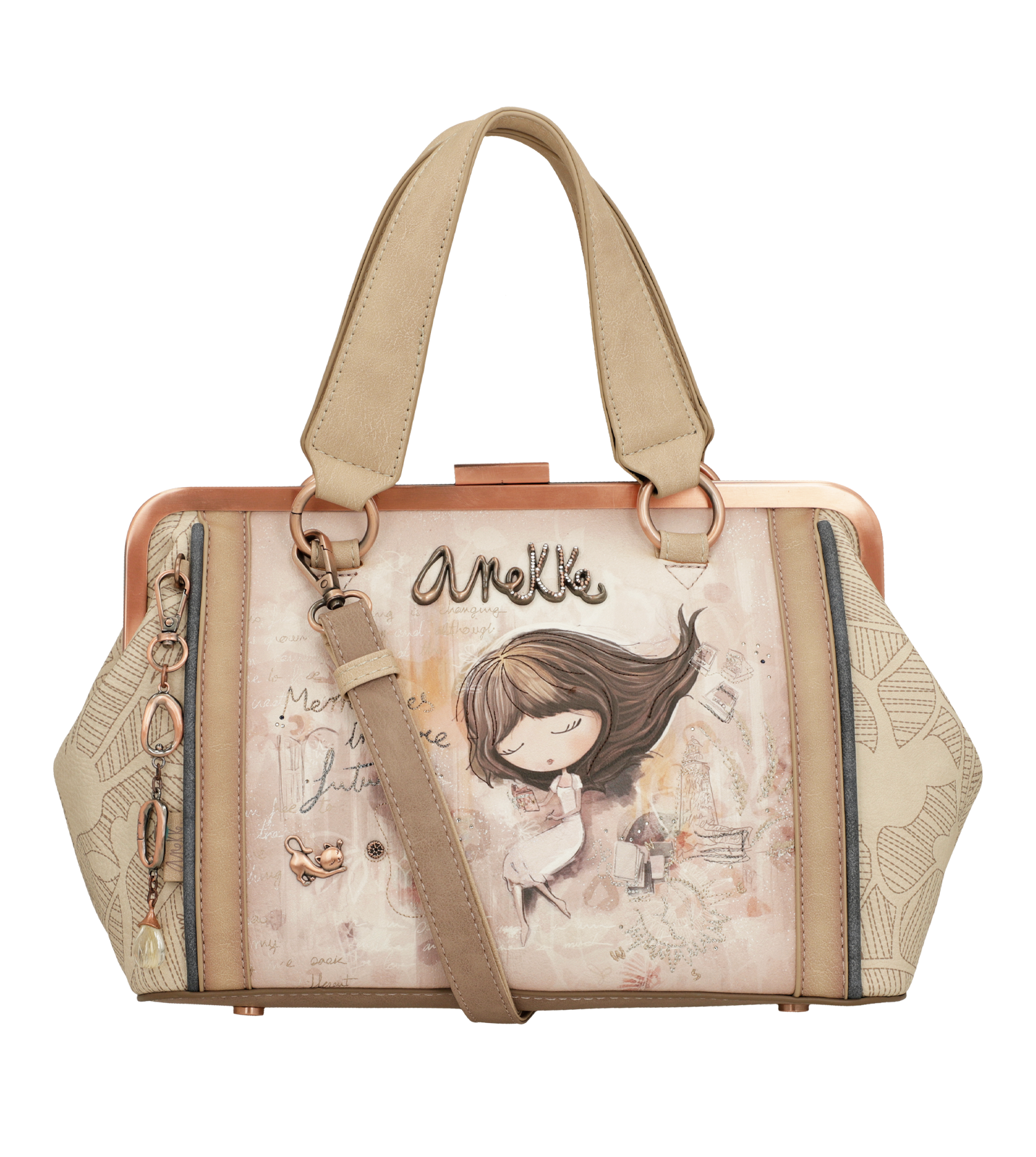 Borsa Anekke elegante e romantica con dettagli artistici Beige TU | Giò Fashion