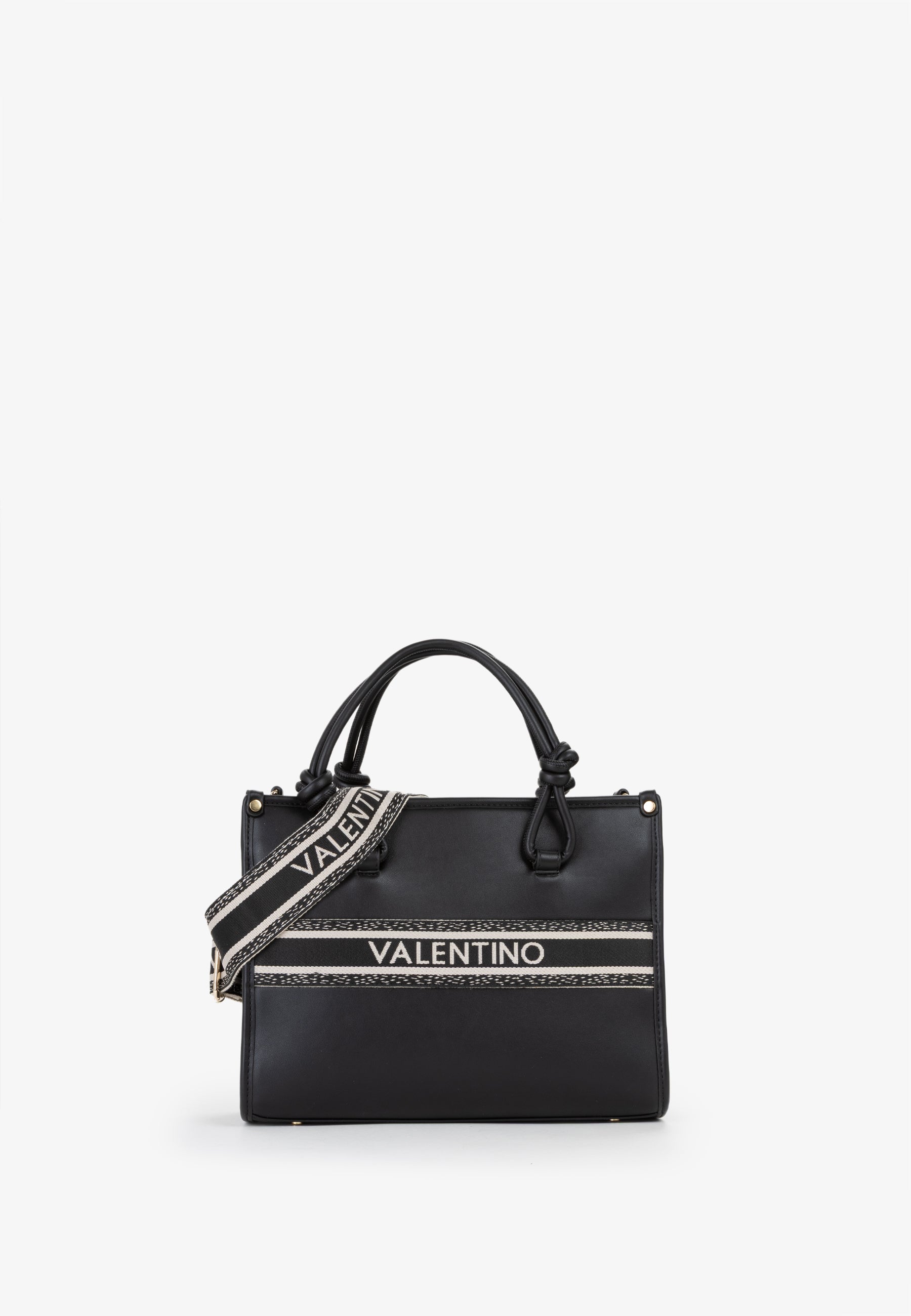Borsa a mano donna Mario Valentino con tracolla logata e design strutturato Nero TU | Giò Fashion
