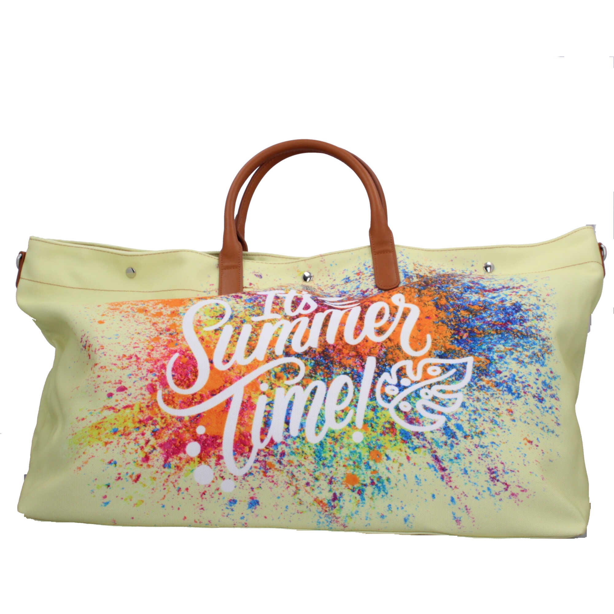 Borsa mare Ynot con stampa spray e manici in ecopelle