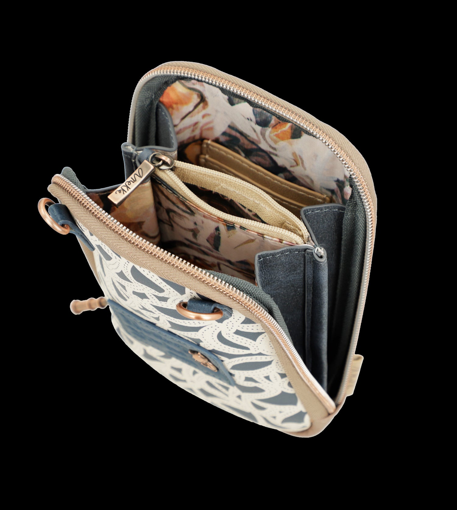 Mini borsa a tracolla Anekke compatta ed elegante con design artistico