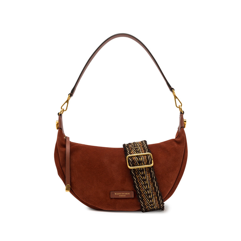 Gianni Chiarini Borsa a Spalla in Suede con Tracolla Tessuta