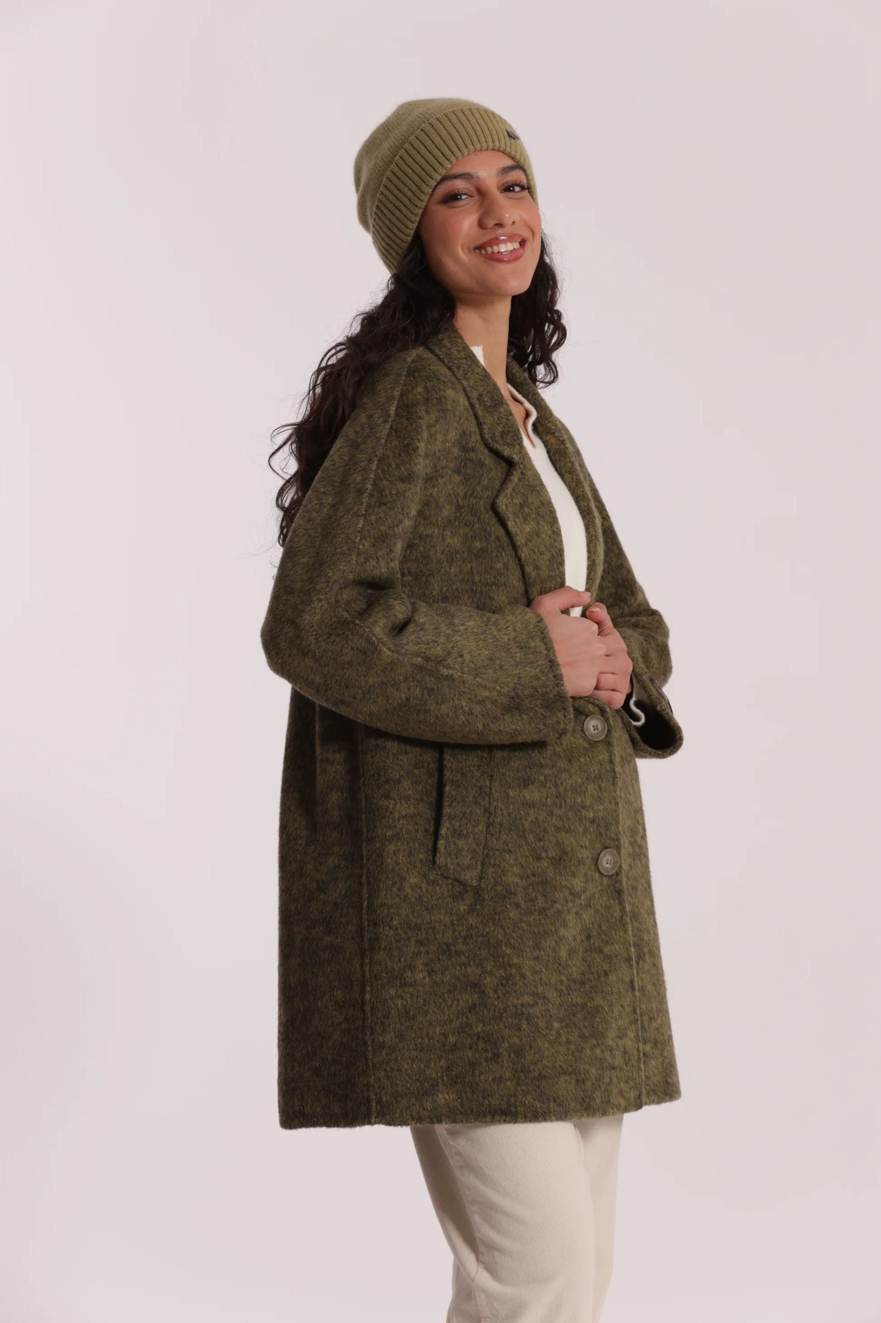 Cappotto donna Mimi Mua elegante in lana Verde M | Giò Fashion