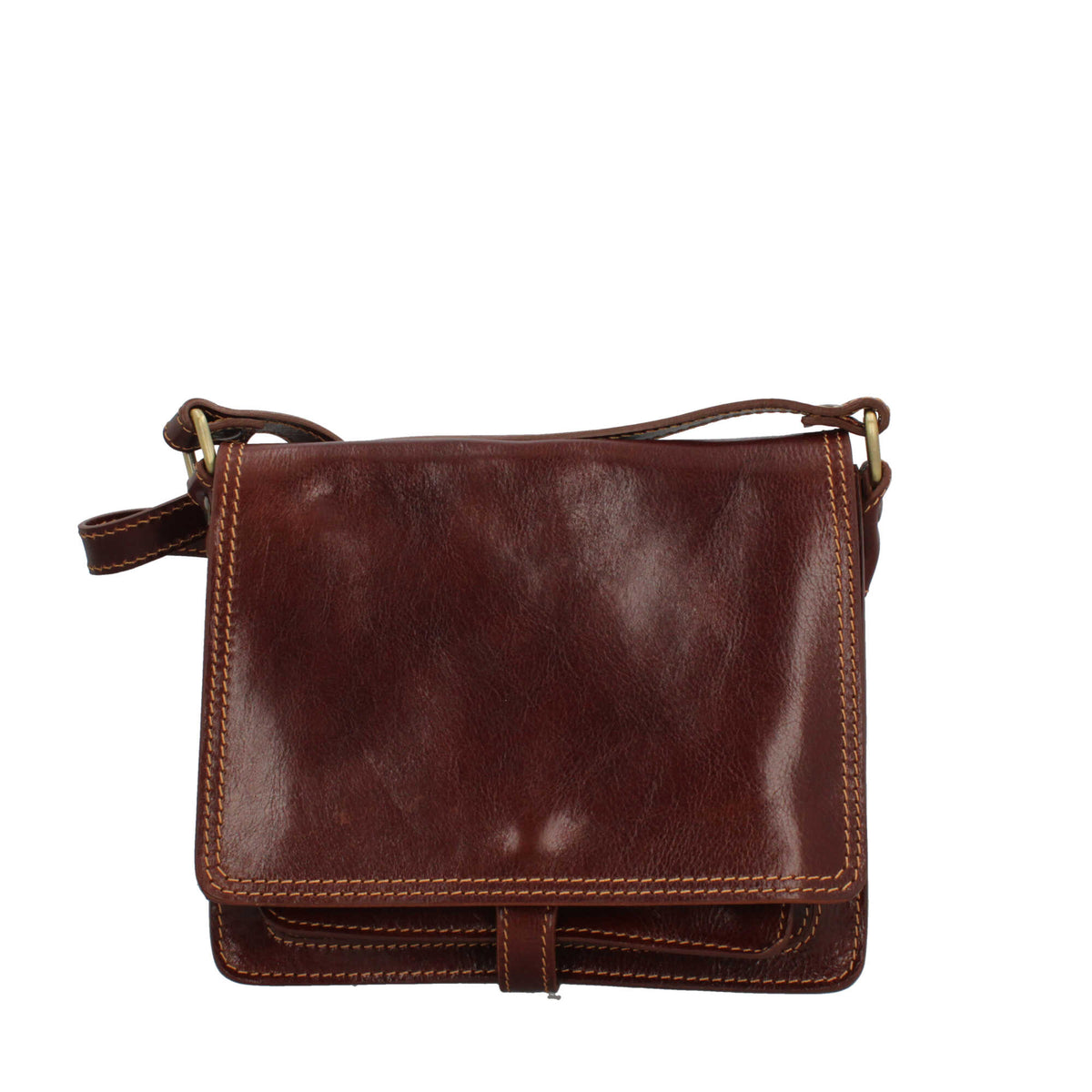 Borsa a tracolla in vera pelle artigianale Made in Italy Marrone TU | Giò Fashion