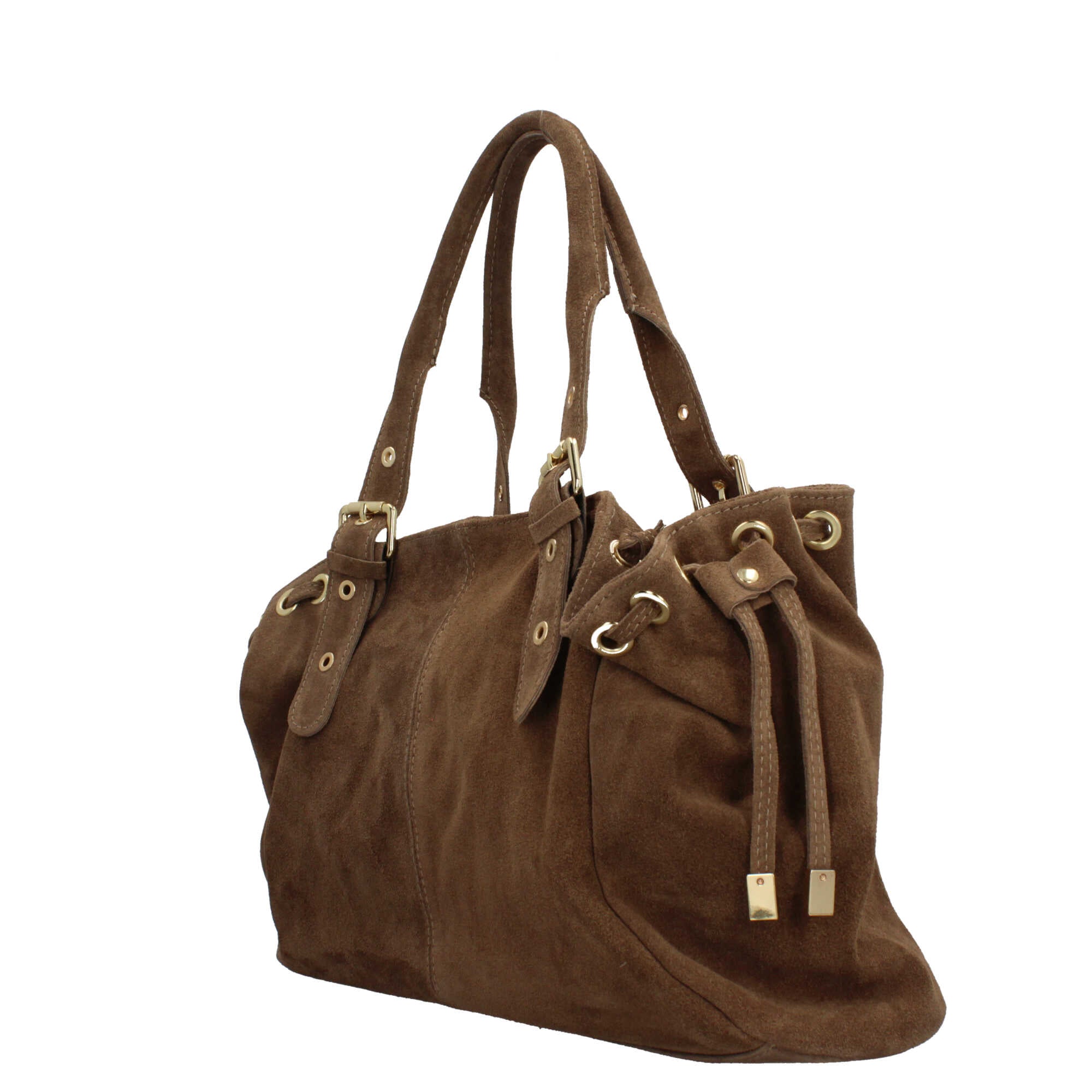 Borsa a mano in vera pelle scamosciata Made in Italy