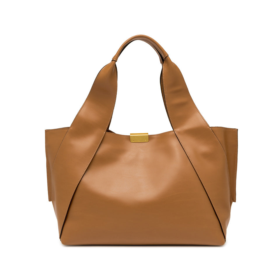 Borsa Shopper Gianni Chiarini Vivi in pelle liscia con dettaglio strutturato Cuoio TU | Giò Fashion