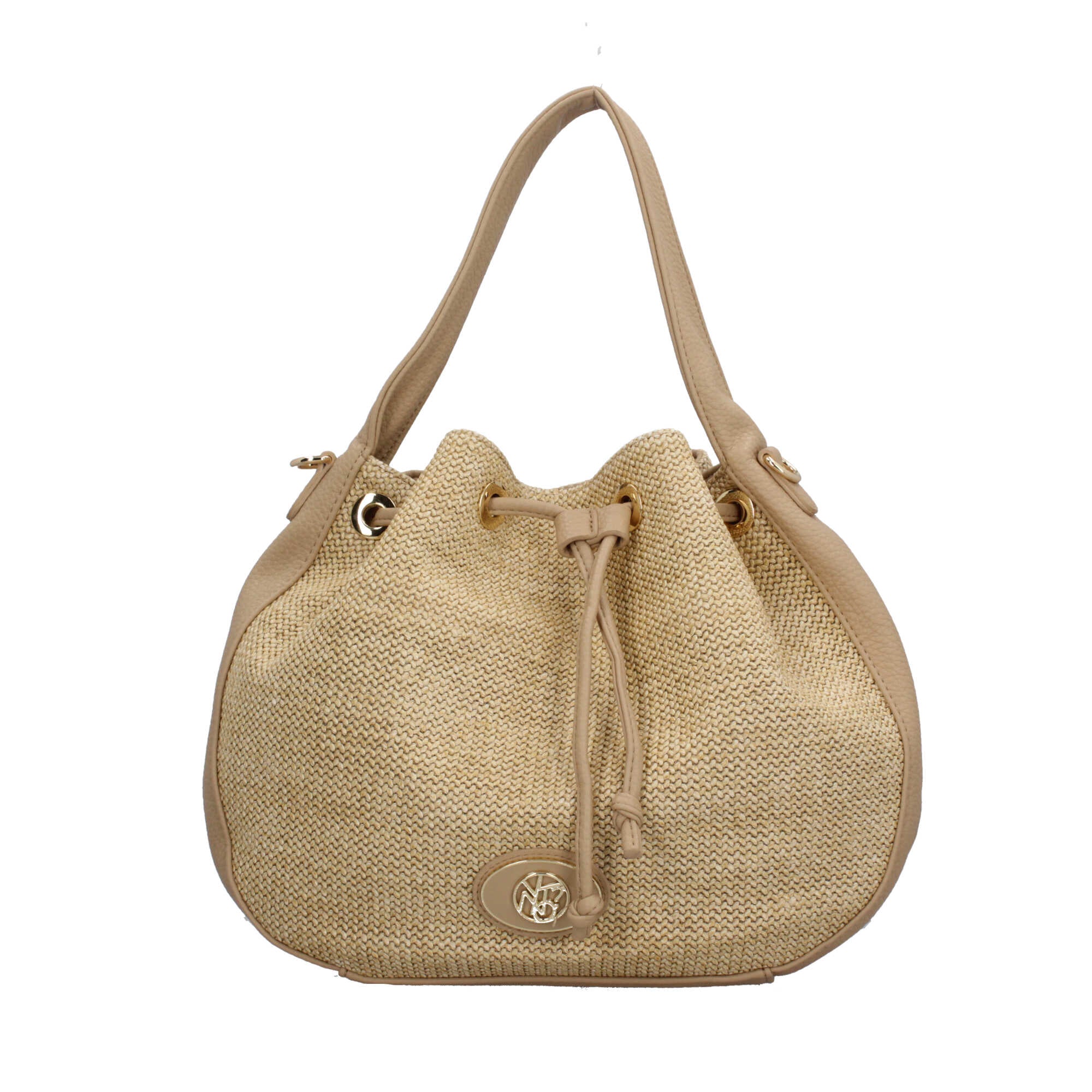 Borsa hobo donna YNot in rafia con manico in ecopelle