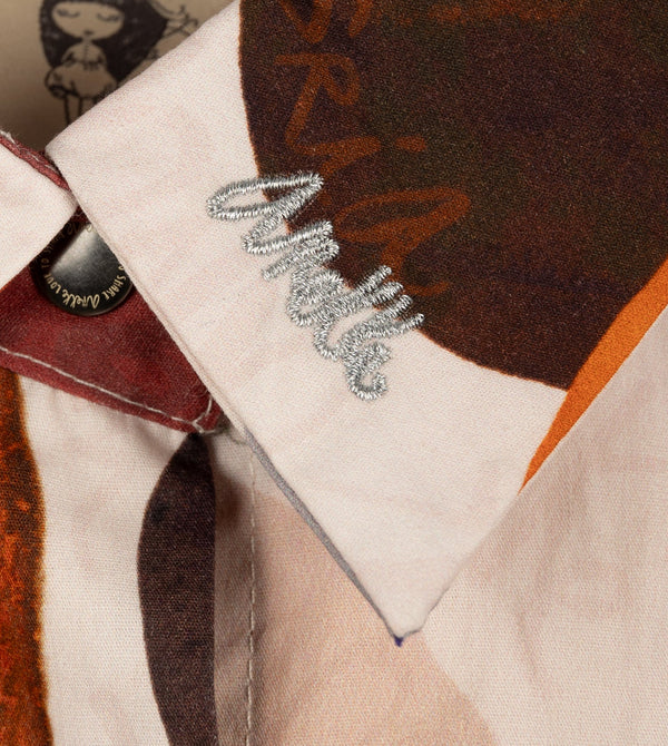 Abito lungo camicia Anekke con stampa artistica e cintura Arancione L/XL | Giò Fashion