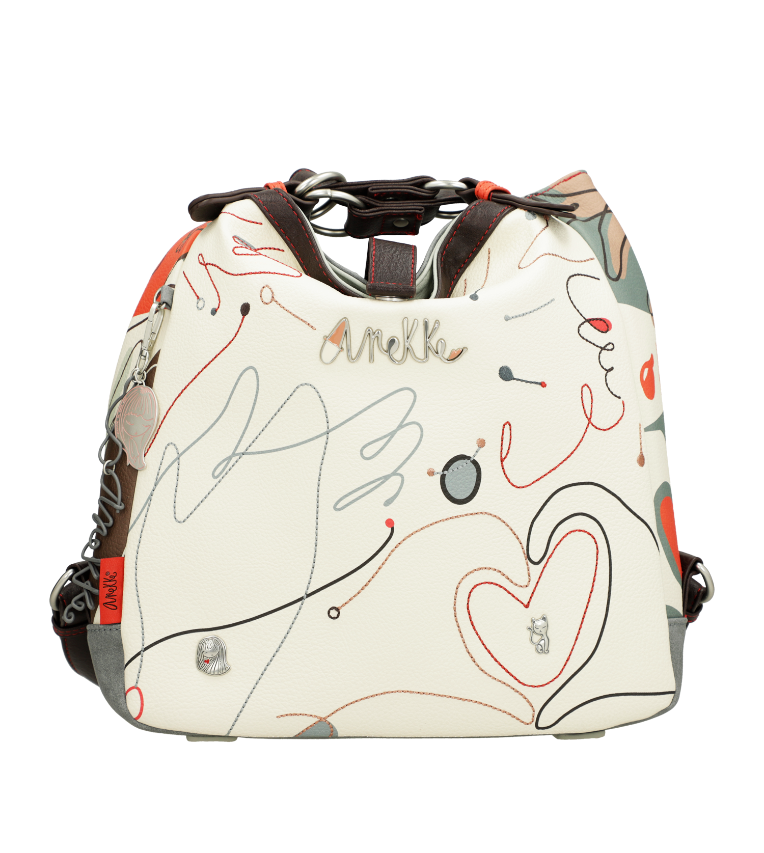 Borsa Anekke versatile con doppio utilizzo e design artistico Bianco TU | Giò Fashion