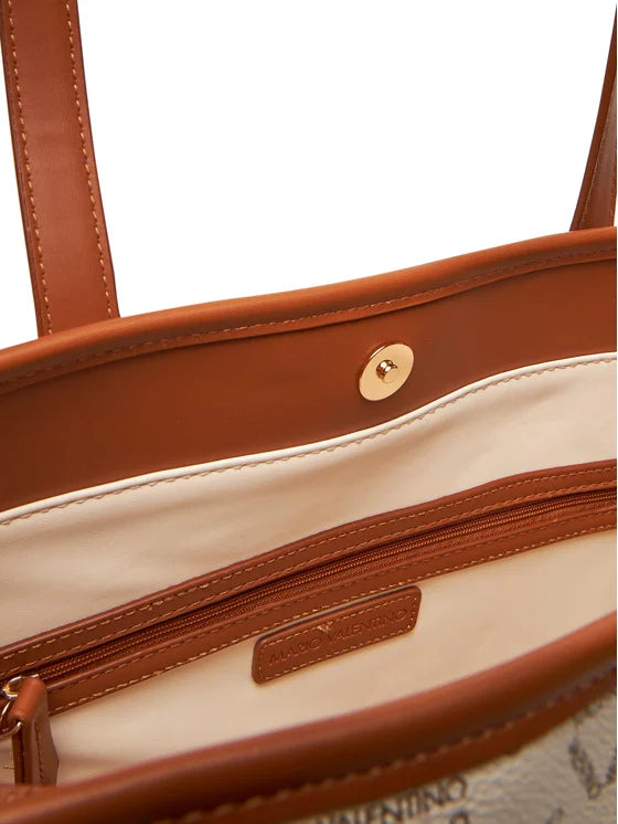 Shopper Valentino con stampa monogram e manici lunghi