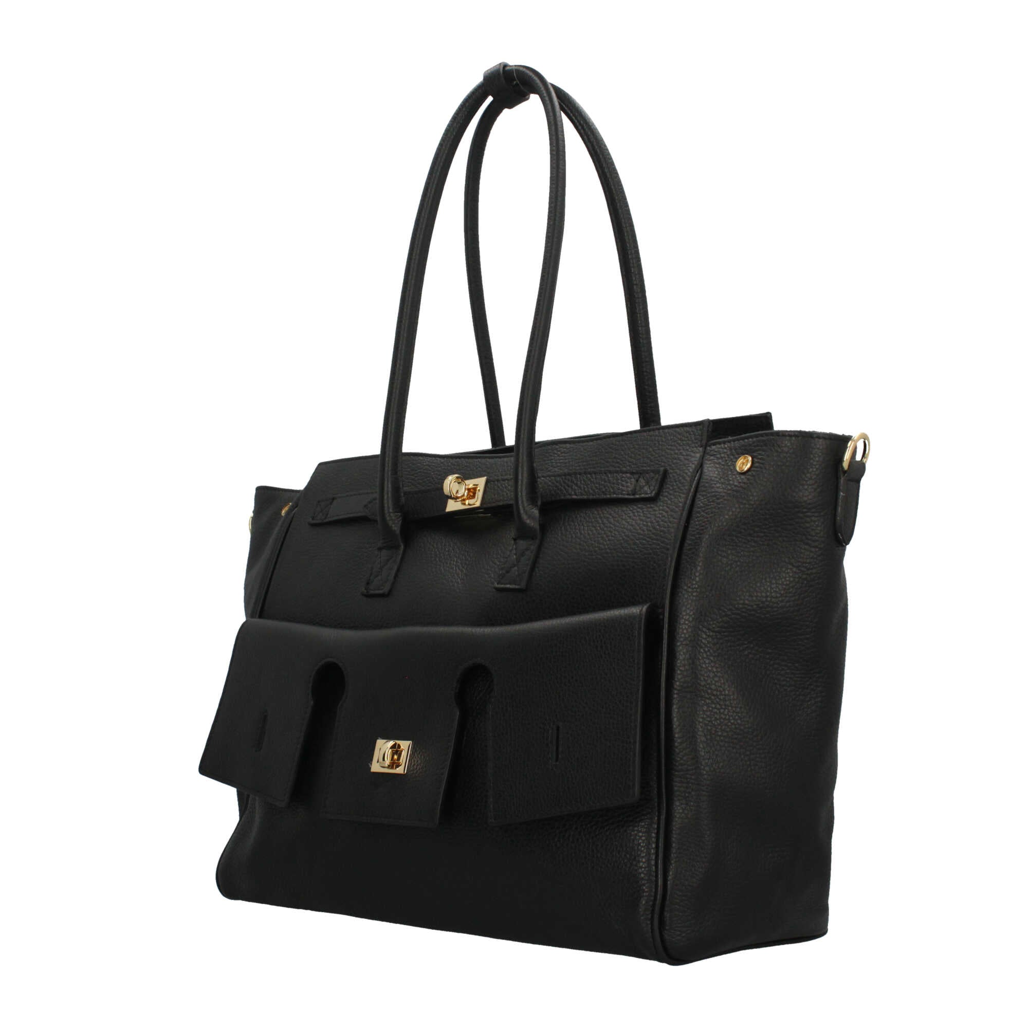 Borsa Made in Italy in vera pelle a spalla con design strutturato