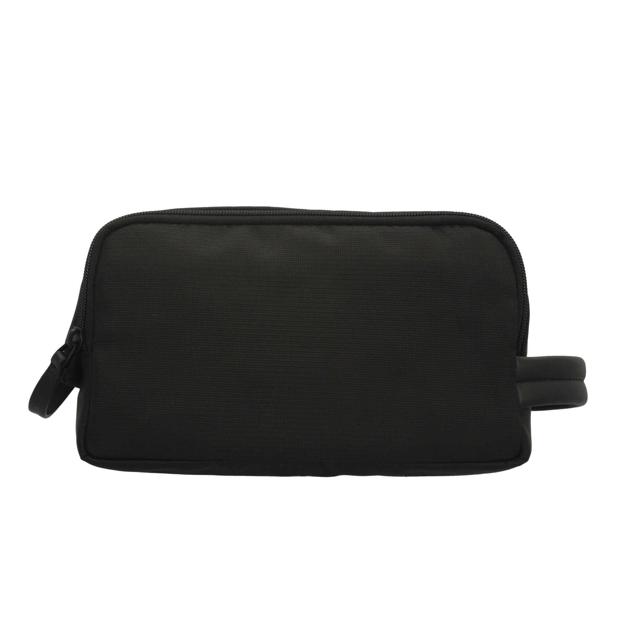 Piquadro beauty case in tessuto riciclato e pelle con manico