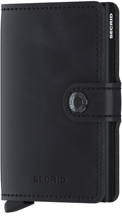 Portafoglio Secrid Miniwallet in pelle con protezione RFID e chiusura a bottone NERO TU | Giò Fashion