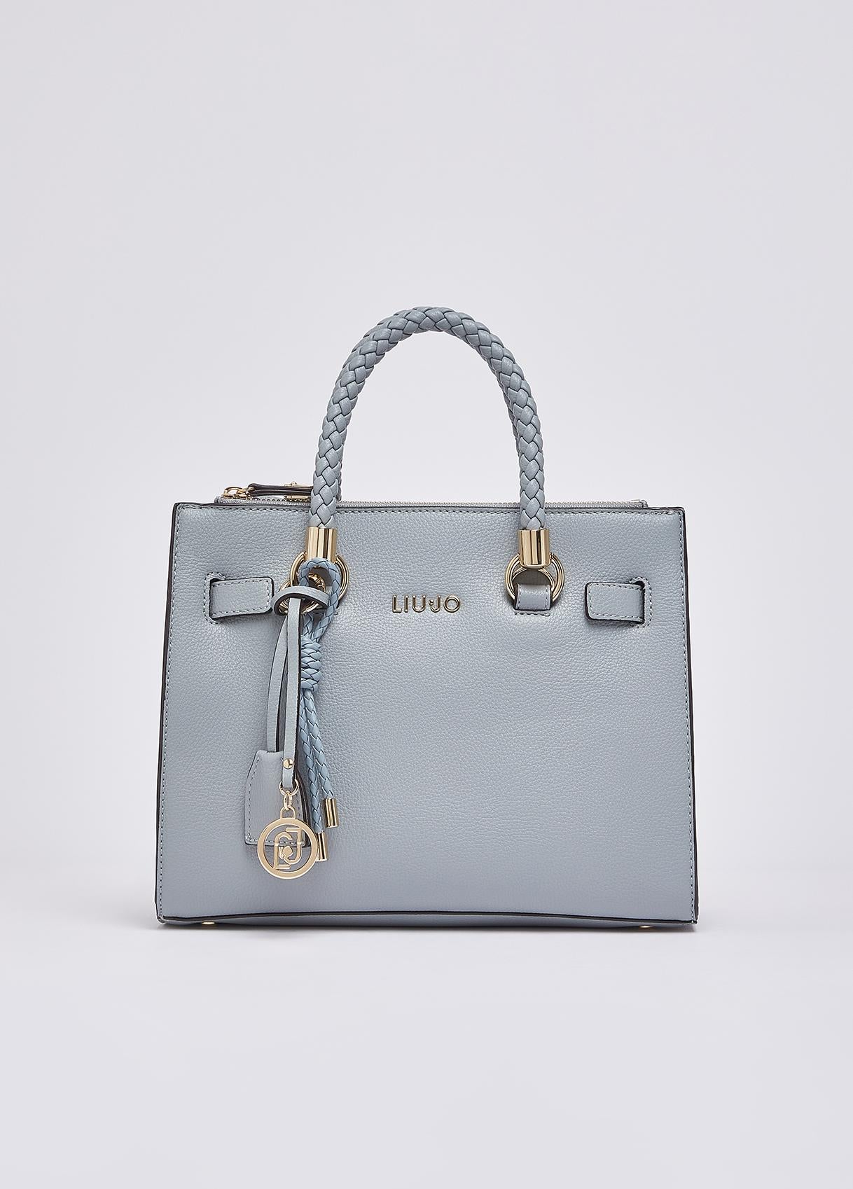 Borsa a mano Liu Jo elegante con manici intrecciati e charm logato Cloud TU | Giò Fashion