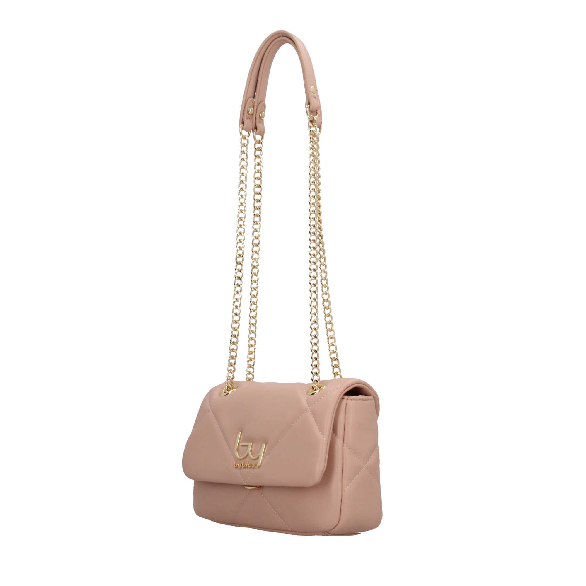 Borsa a spalla trapuntata con chiusura con patta