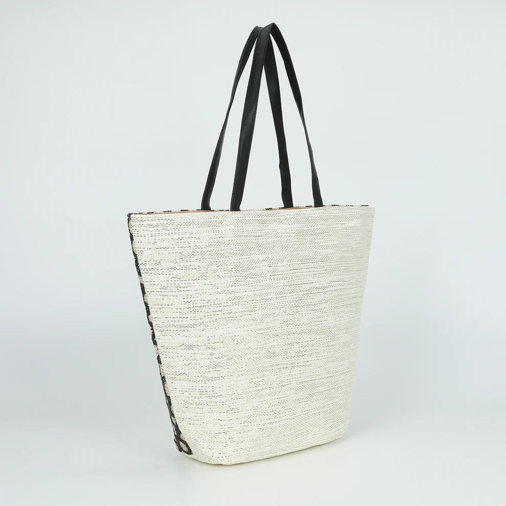 Borsa shopper donna Mimi Mua in tessuto intrecciato