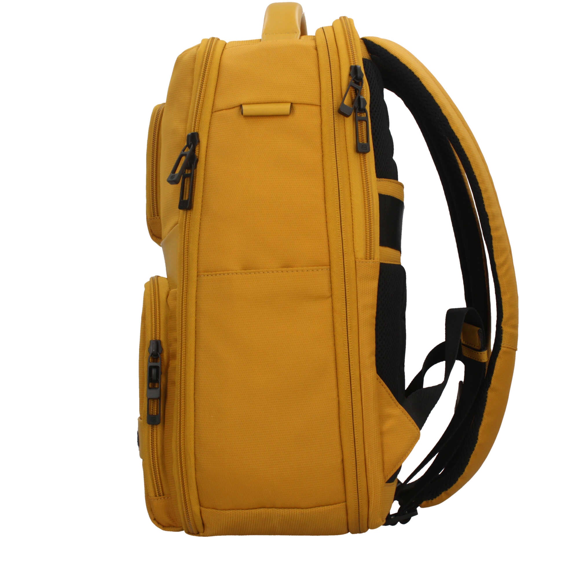 Piquadro zaino in pelle e tessuto per laptop 14" con protezione antiurto e ricarica a induzione