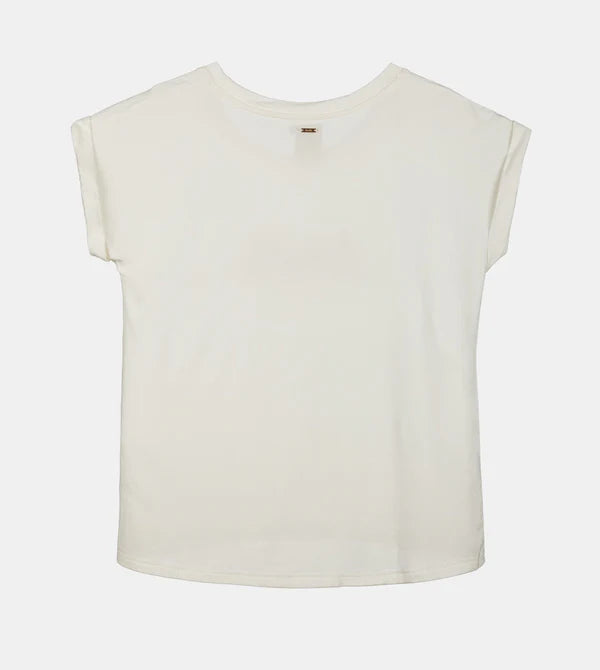 T-shirt Anekke con logo ricamato in paillettes Bianco S/M | Giò Fashion