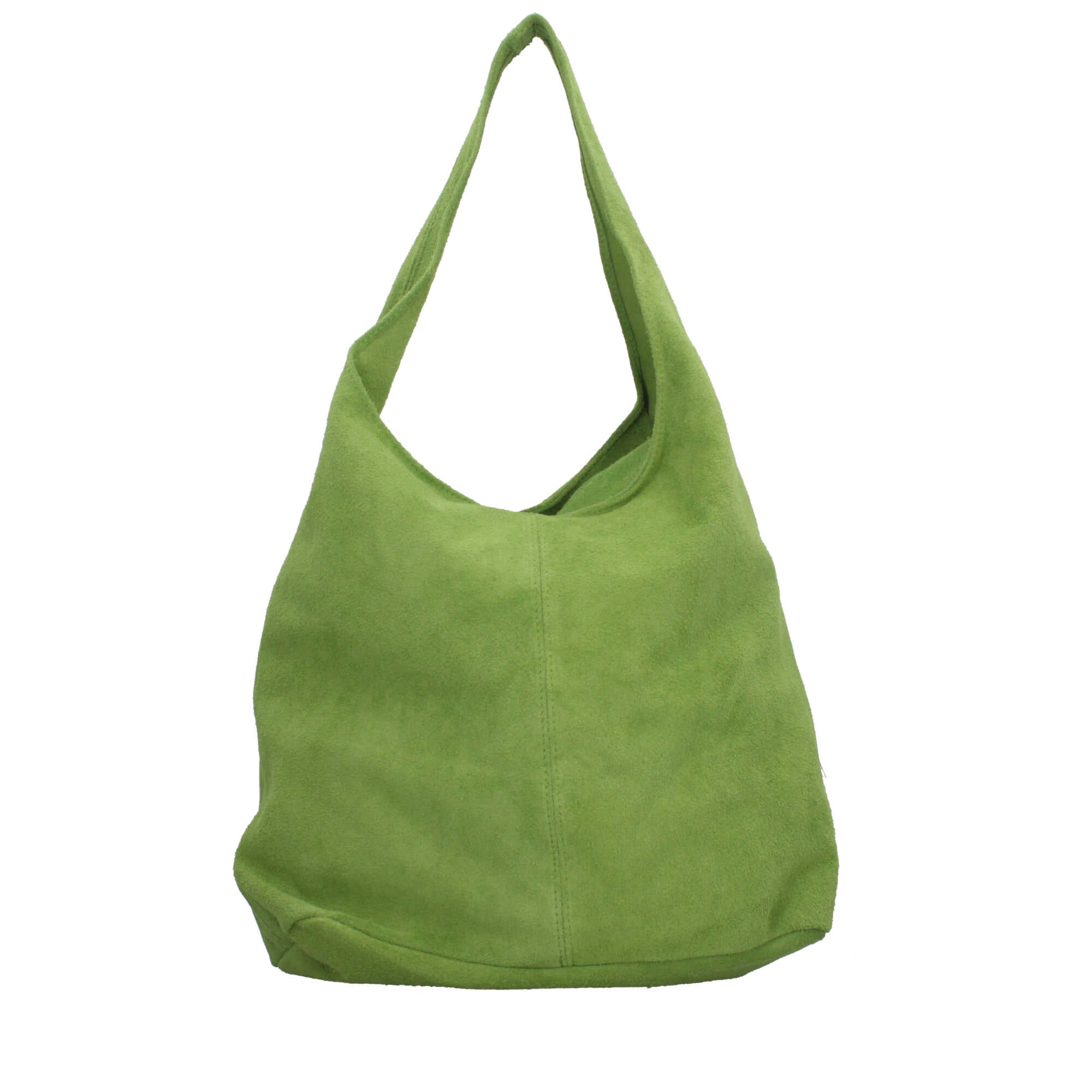 Borsa a spalla in camoscio Made in Italy dal design contemporaneo