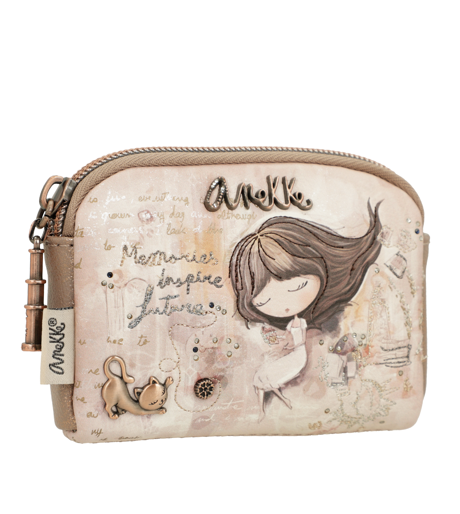 Portamonete Anekke compatto ed elegante con chiusura zip Beige TU | Giò Fashion