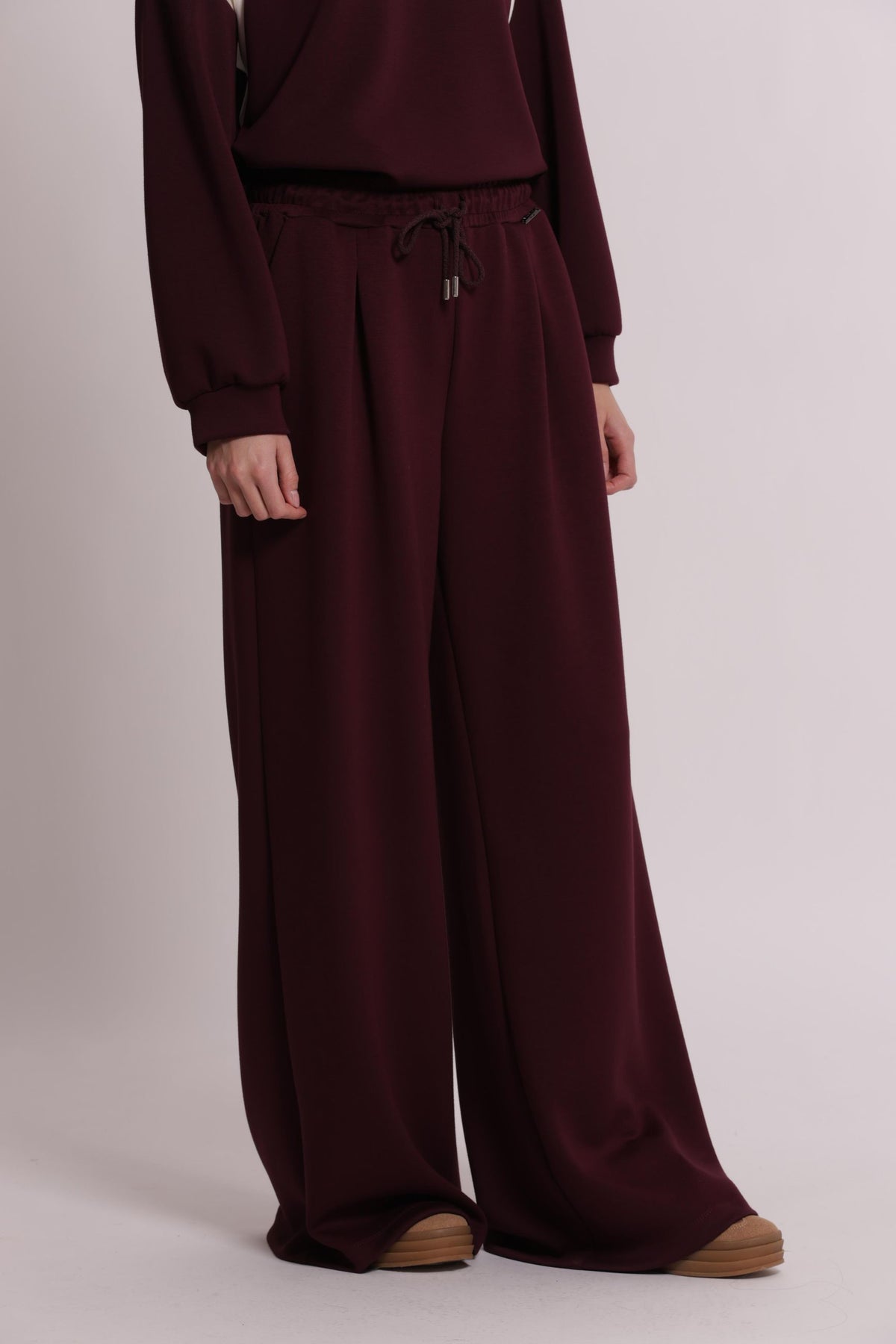 Pantaloni Donna Palazzo in Scuba Crepe con Coulisse Mimi Mua