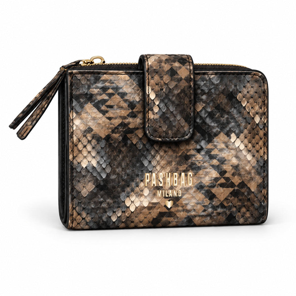 Portafoglio Donna PashBag Compatto con Linguetta e Zip