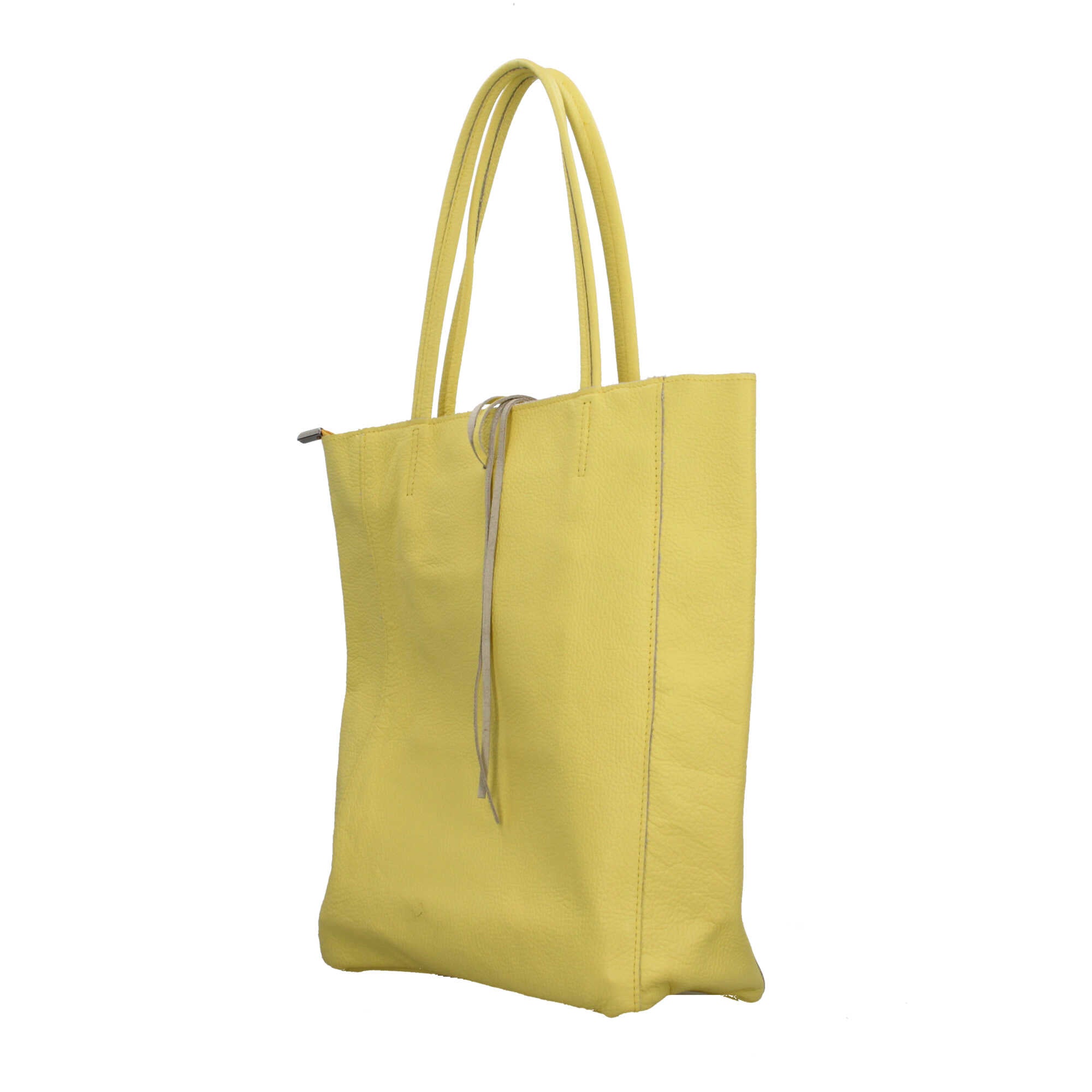 Shopper in pelle martellata Made in Italy dal design essenziale