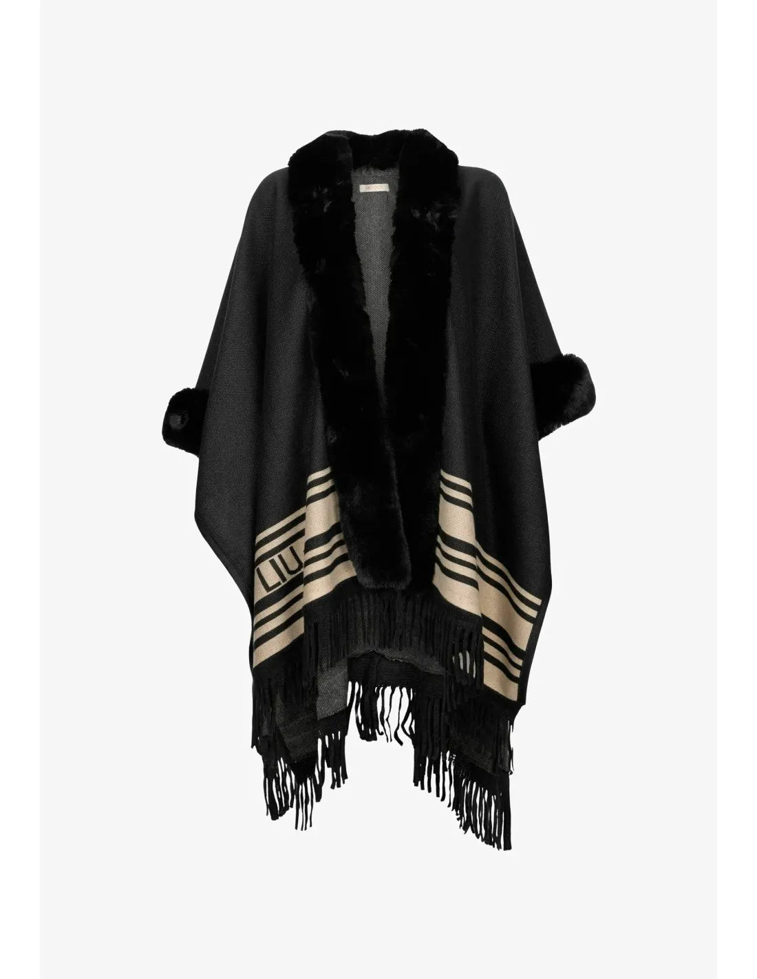 Poncho Liu Jo a righe con frange