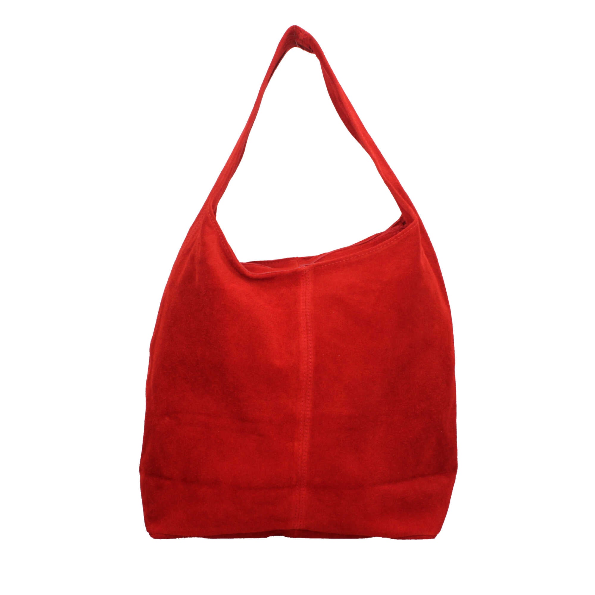 Borsa a spalla in camoscio Made in Italy dal design contemporaneo