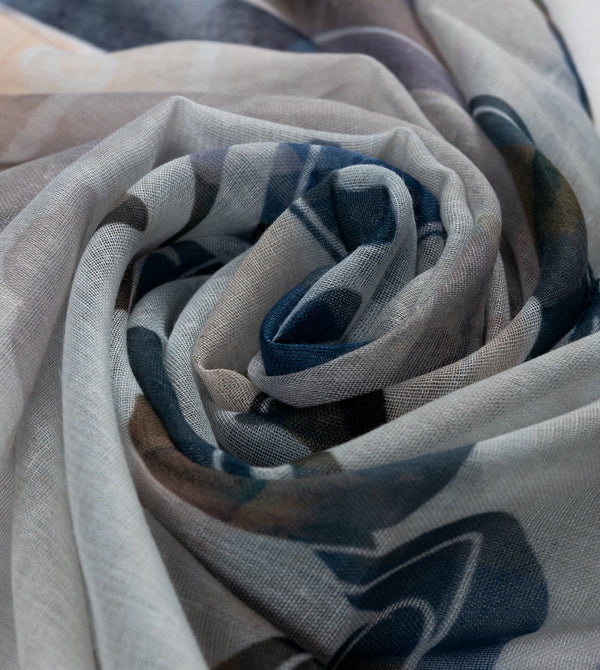 Anekke Sciarpa Memories in poliestere con dettagli artistici Blu TU | Giò Fashion