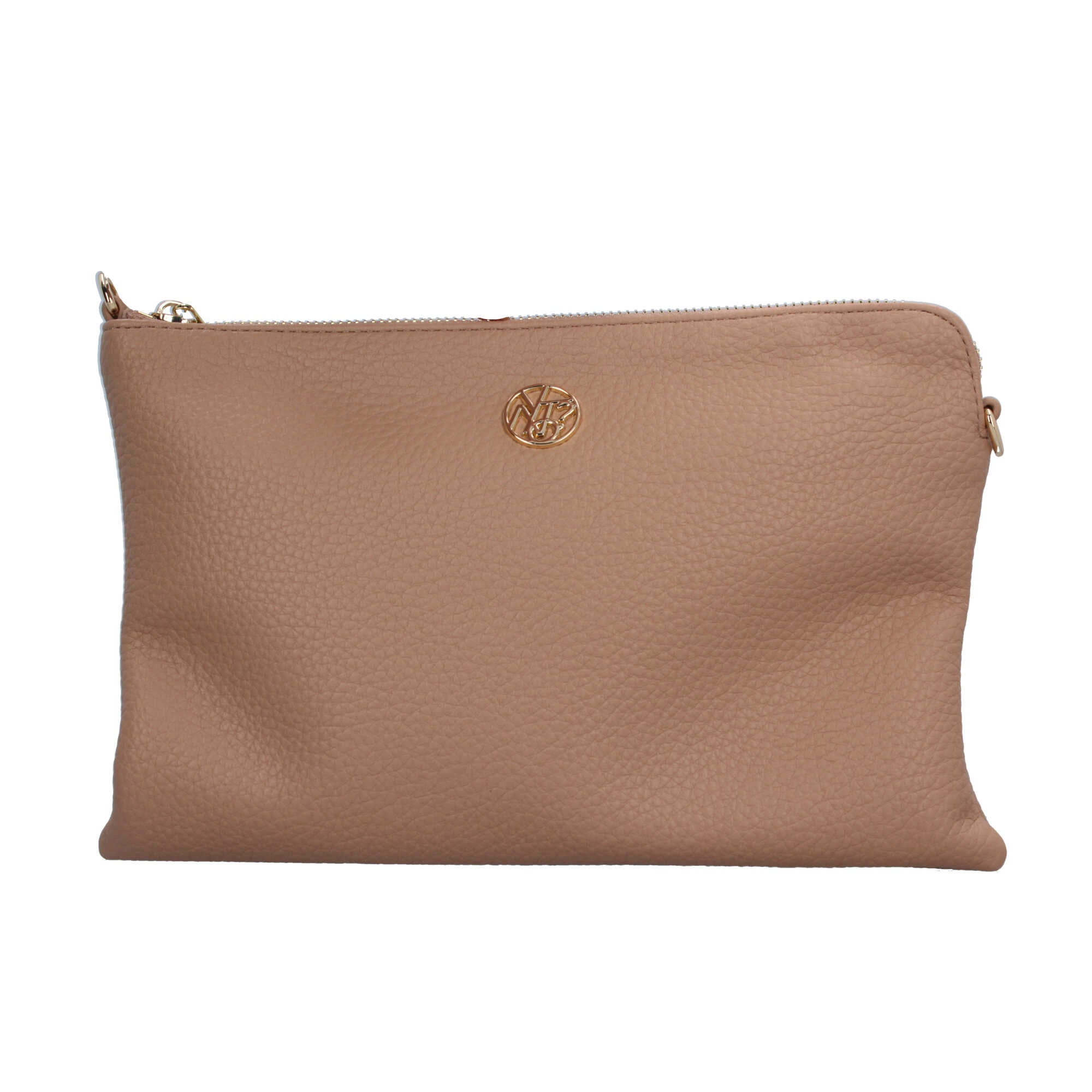 Pochette con chiusura zip e tracolla regolabile Beige TU | Giò Fashion