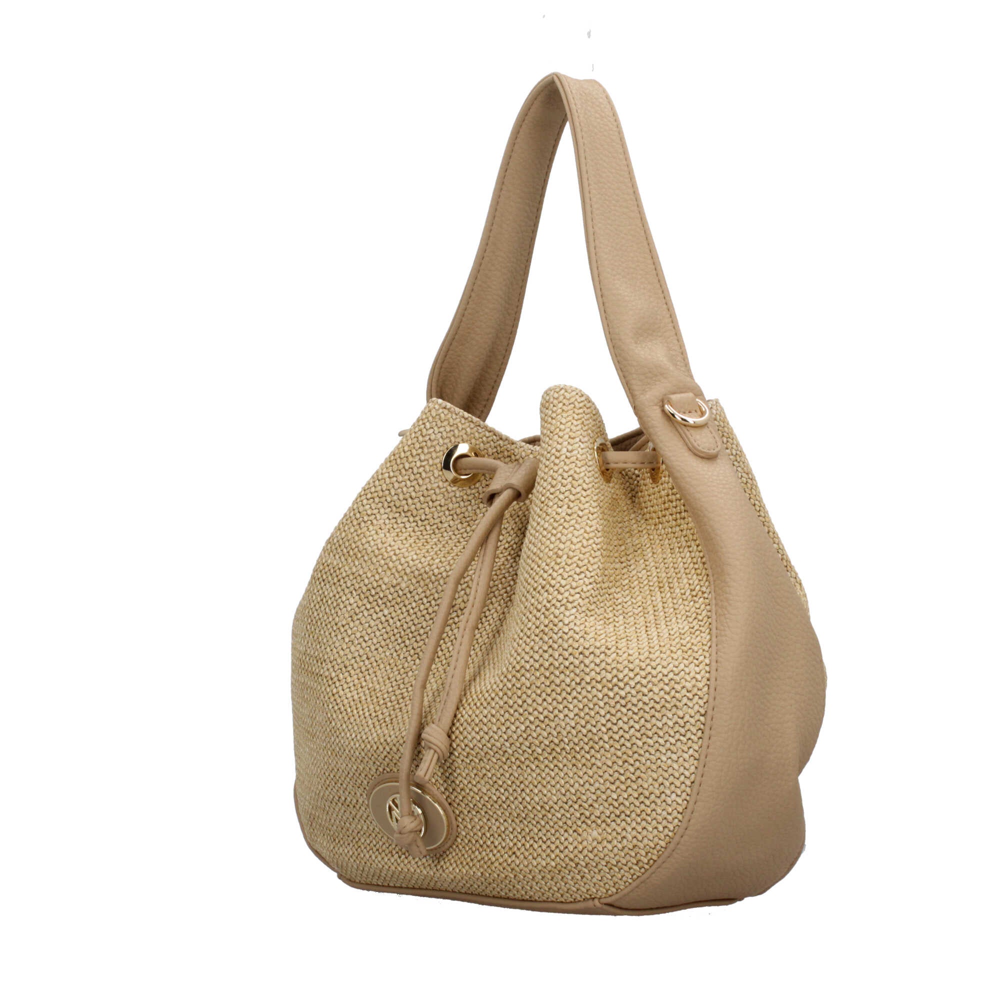 Borsa hobo donna YNot in rafia con manico in ecopelle