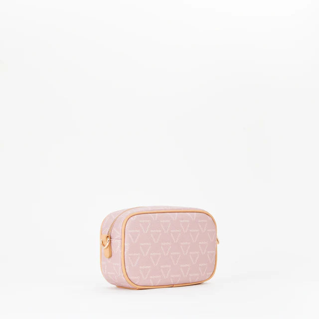 Borsa a tracolla Valentino con logo all-over e profili a contrasto