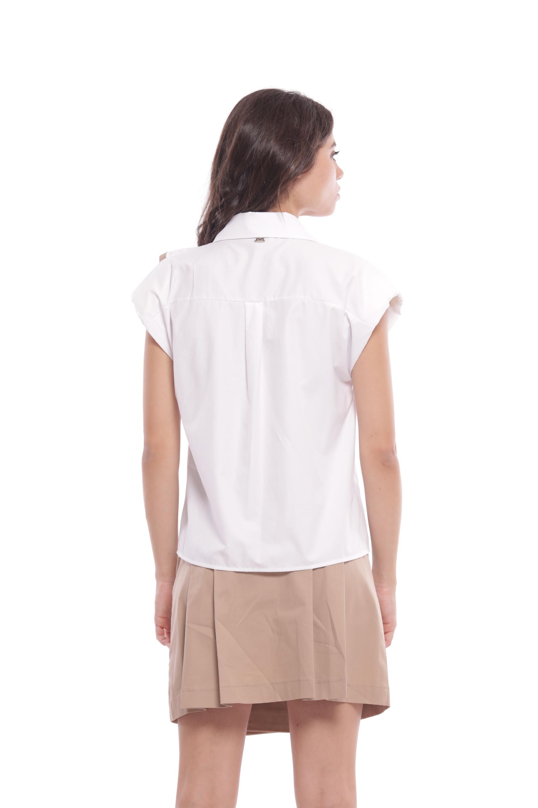 Minimua Camicia Smanicata con Volant Bicolor