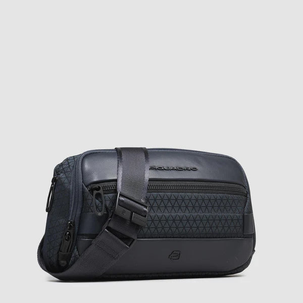 Marsupio Piquadro in tessuto tecnico e pelle con tasche multiple