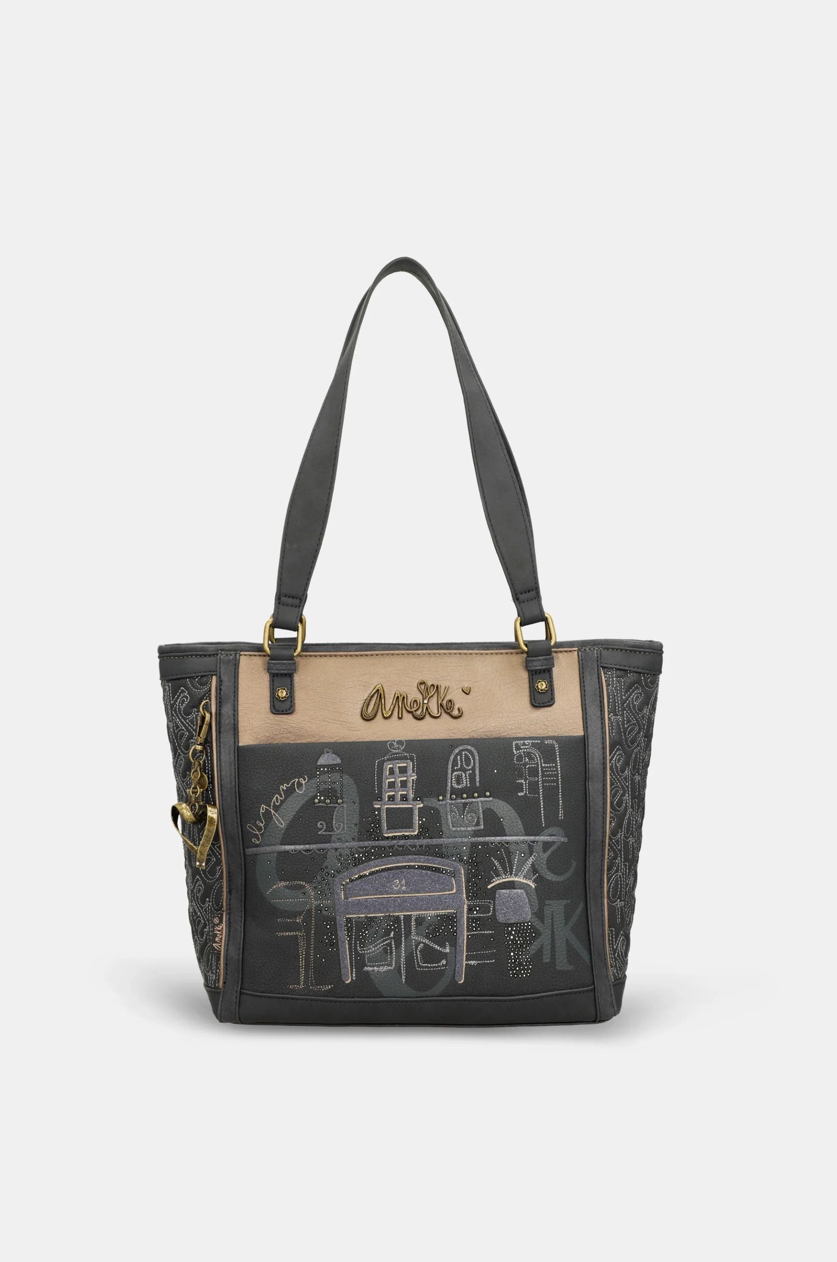 Shopper Anekke Contemporary con manici lunghi e tasca frontale