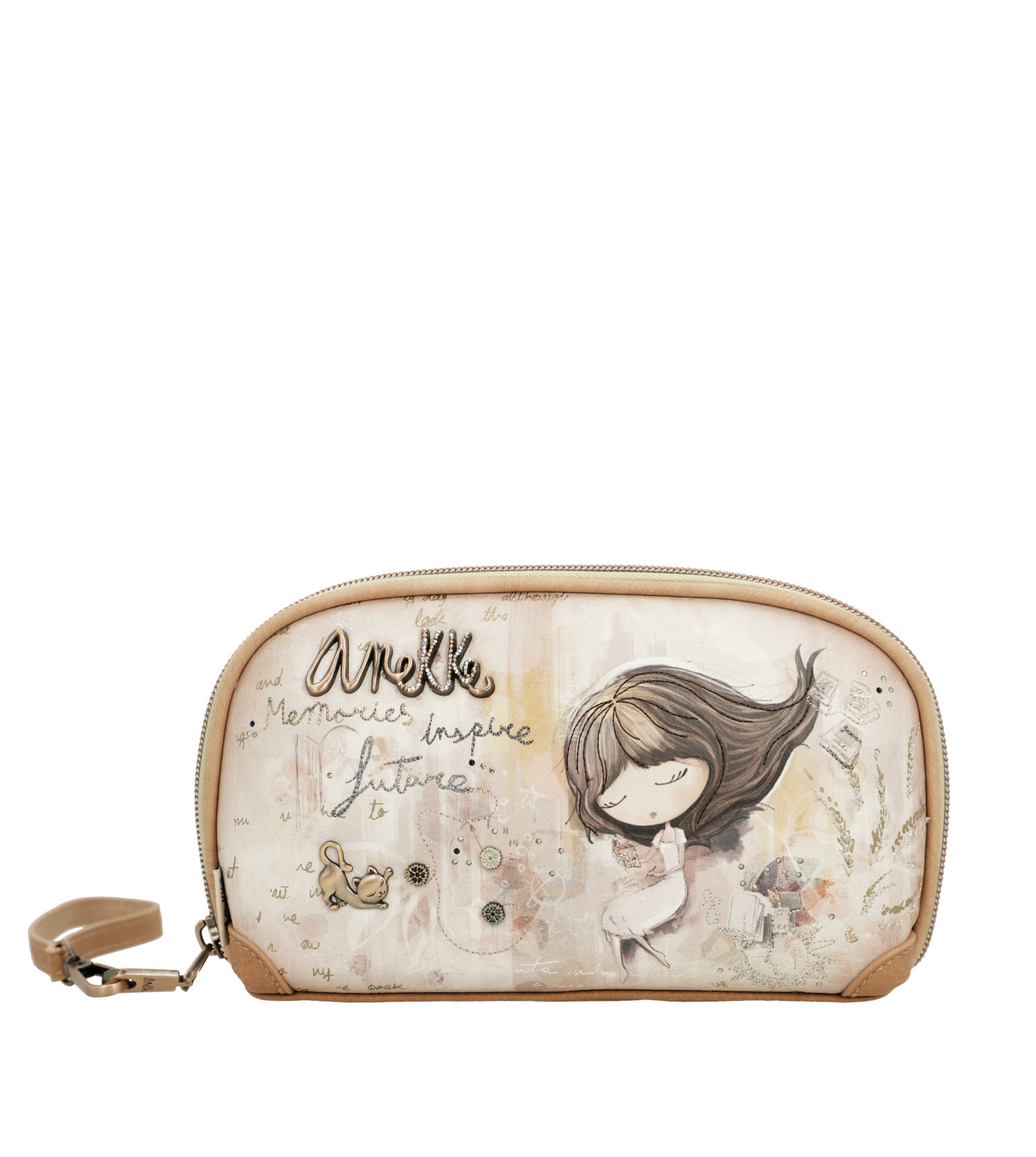 Beauty case Anekke elegante e pratico con chiusura zip Beige TU | Giò Fashion
